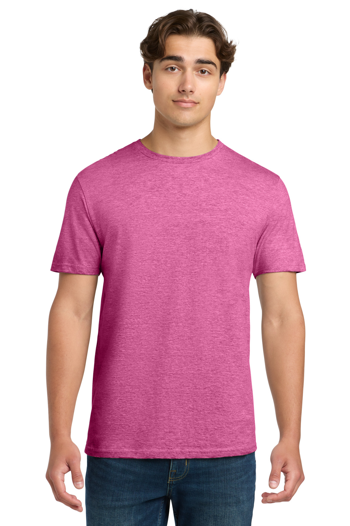 Gildan 64000 — Heather Heliconia front