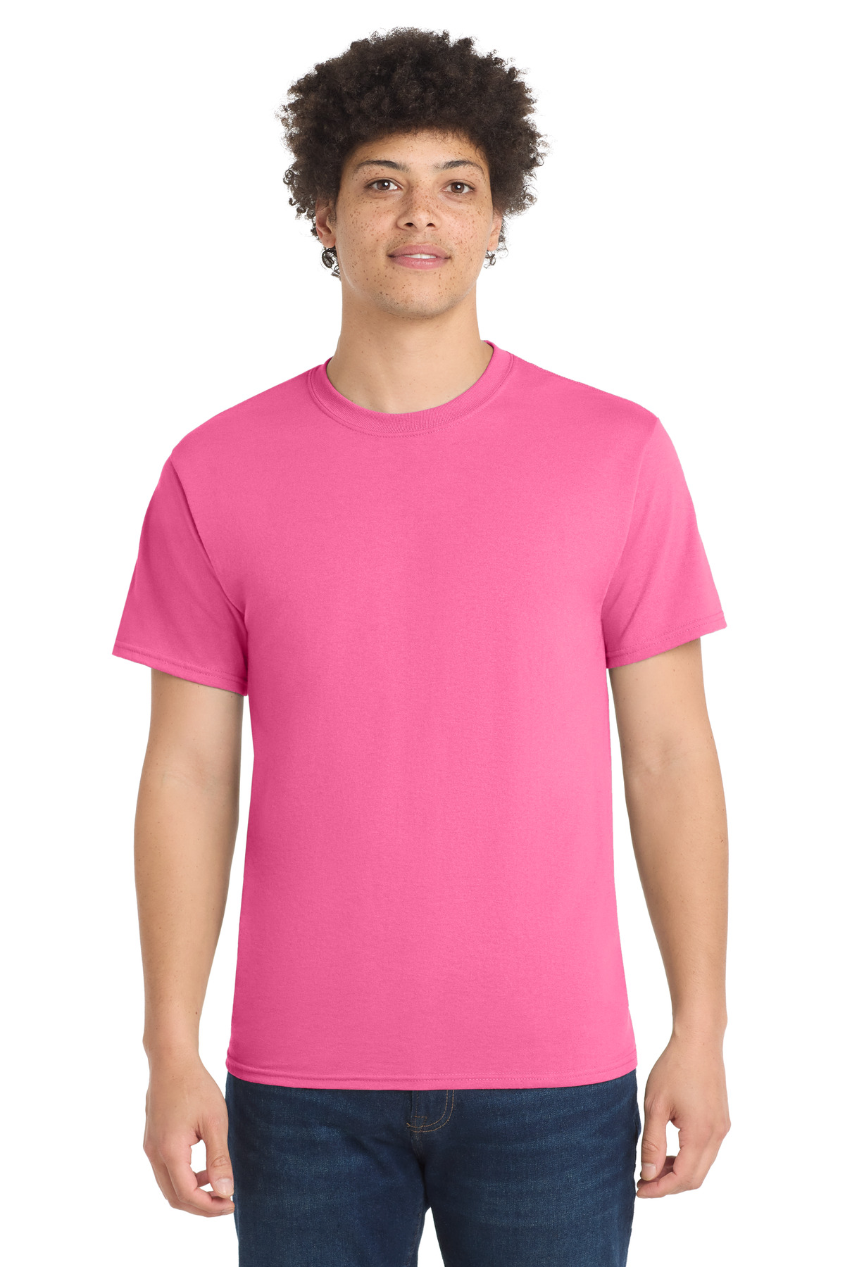Port & Co PC55 — Neon Pink front