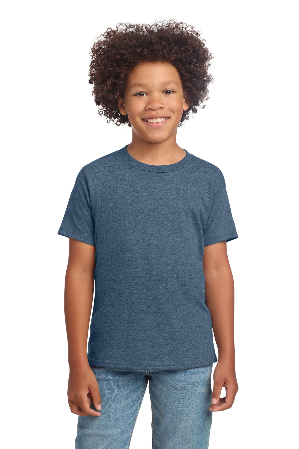 Gildan 64000B — Heather Indigo front
