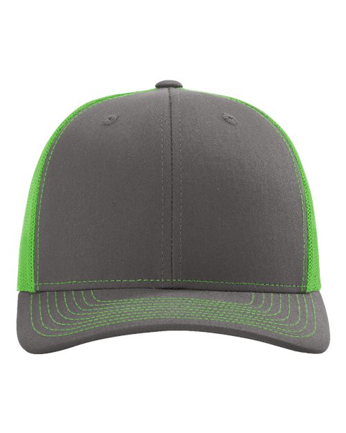 Richardson 112 — Charcoal Neon Green front
