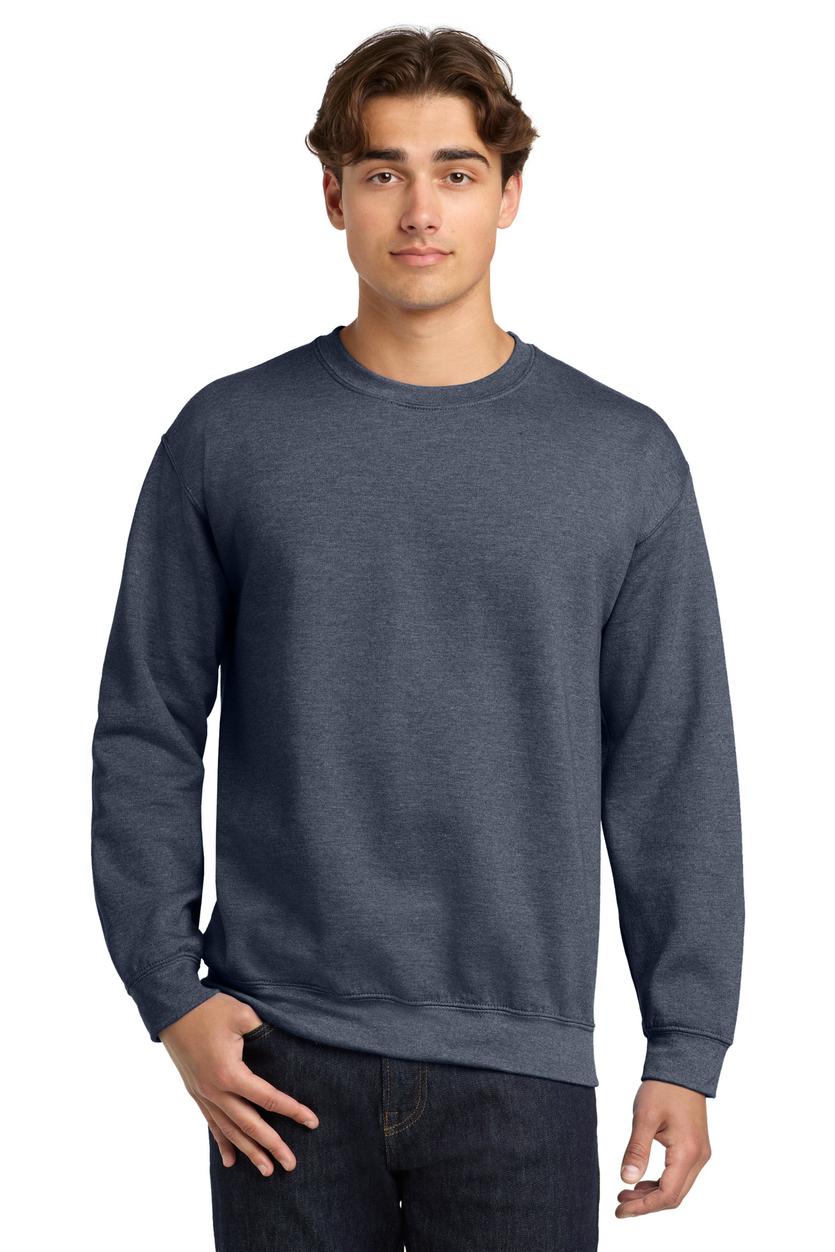Gildan 18000 — Heather Dark Navy front