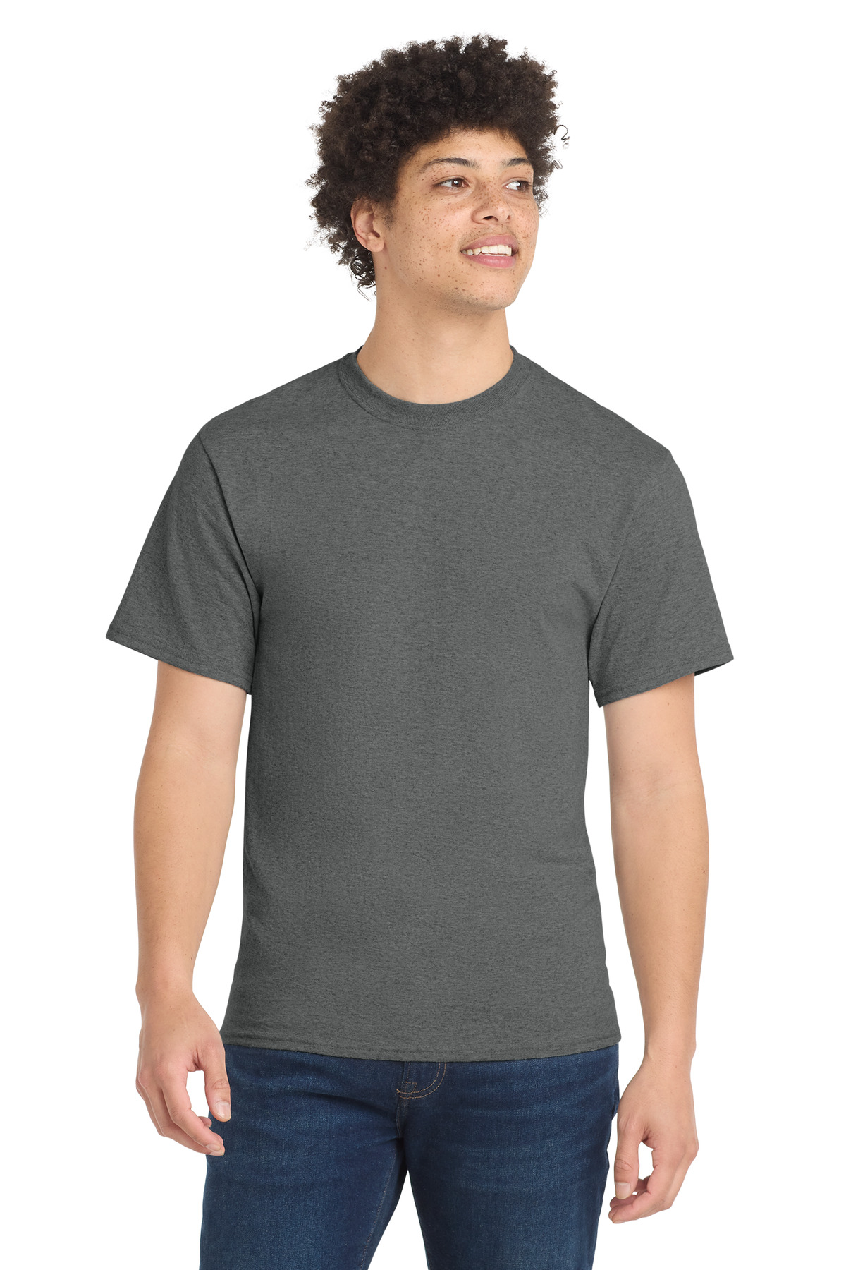 Port & Co PC55 — Graphite Heather front