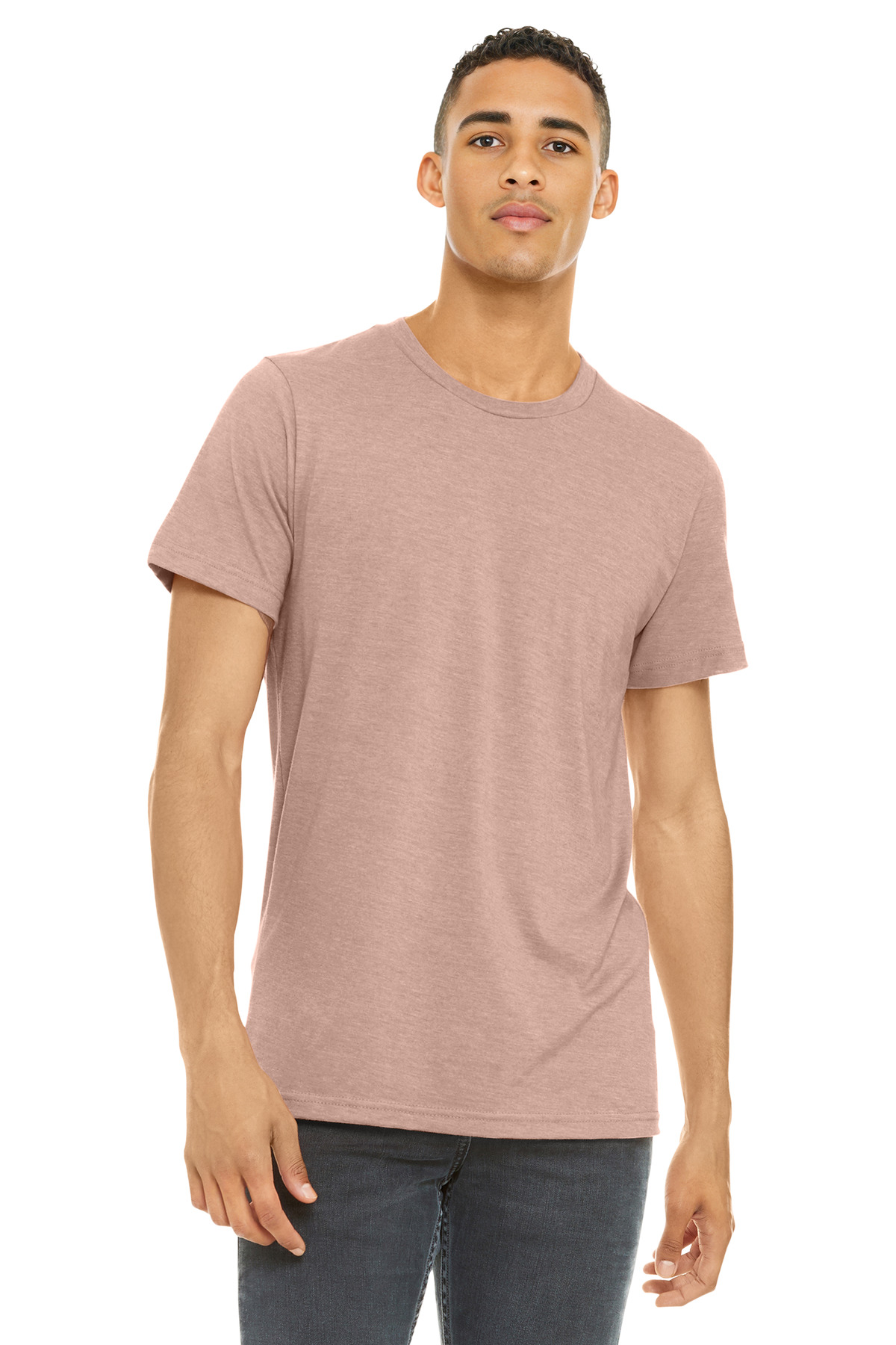 Bella + Canvas 3001CVC — Heather Peach front