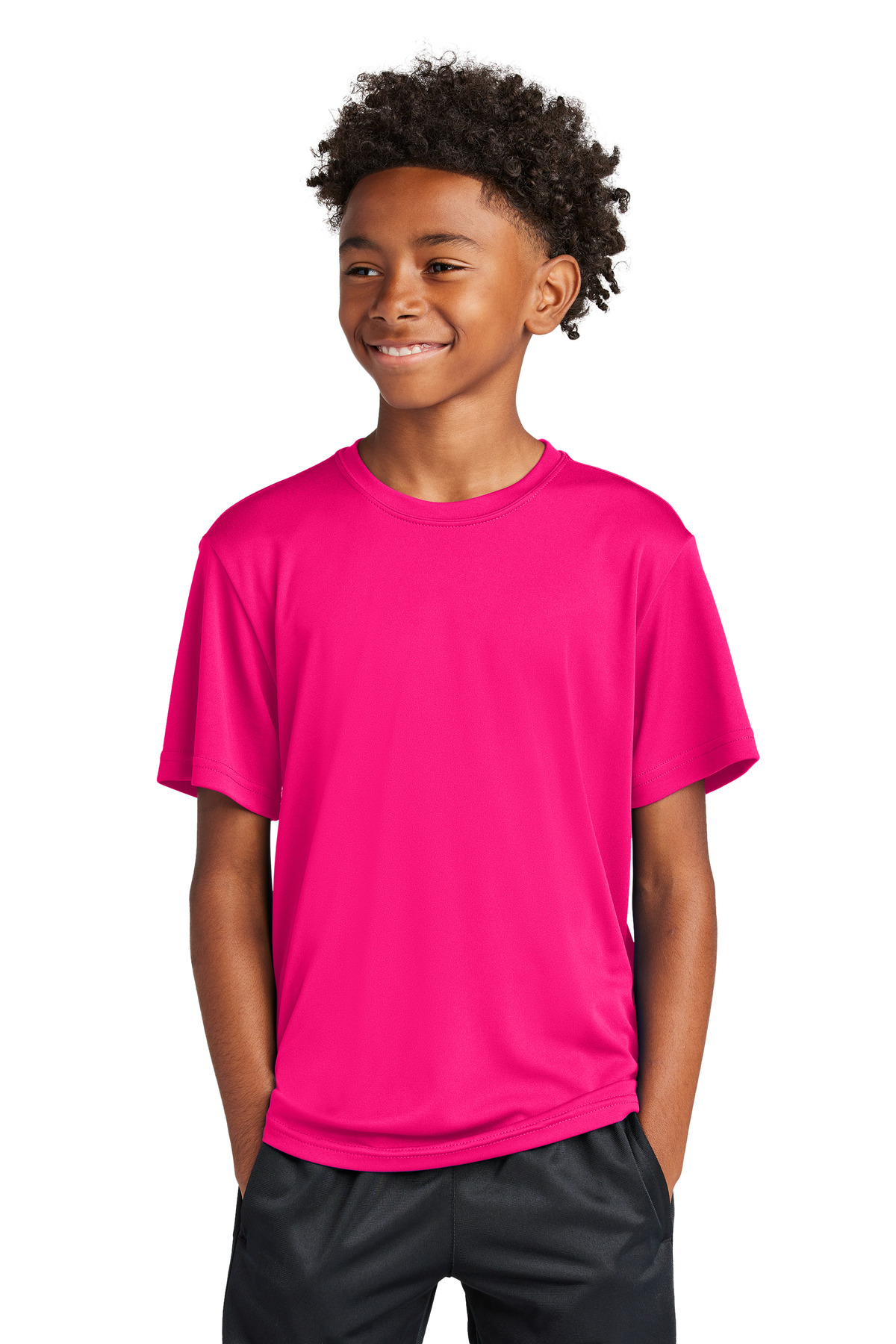Sport-Tek YST350 — Pink Raspberry front