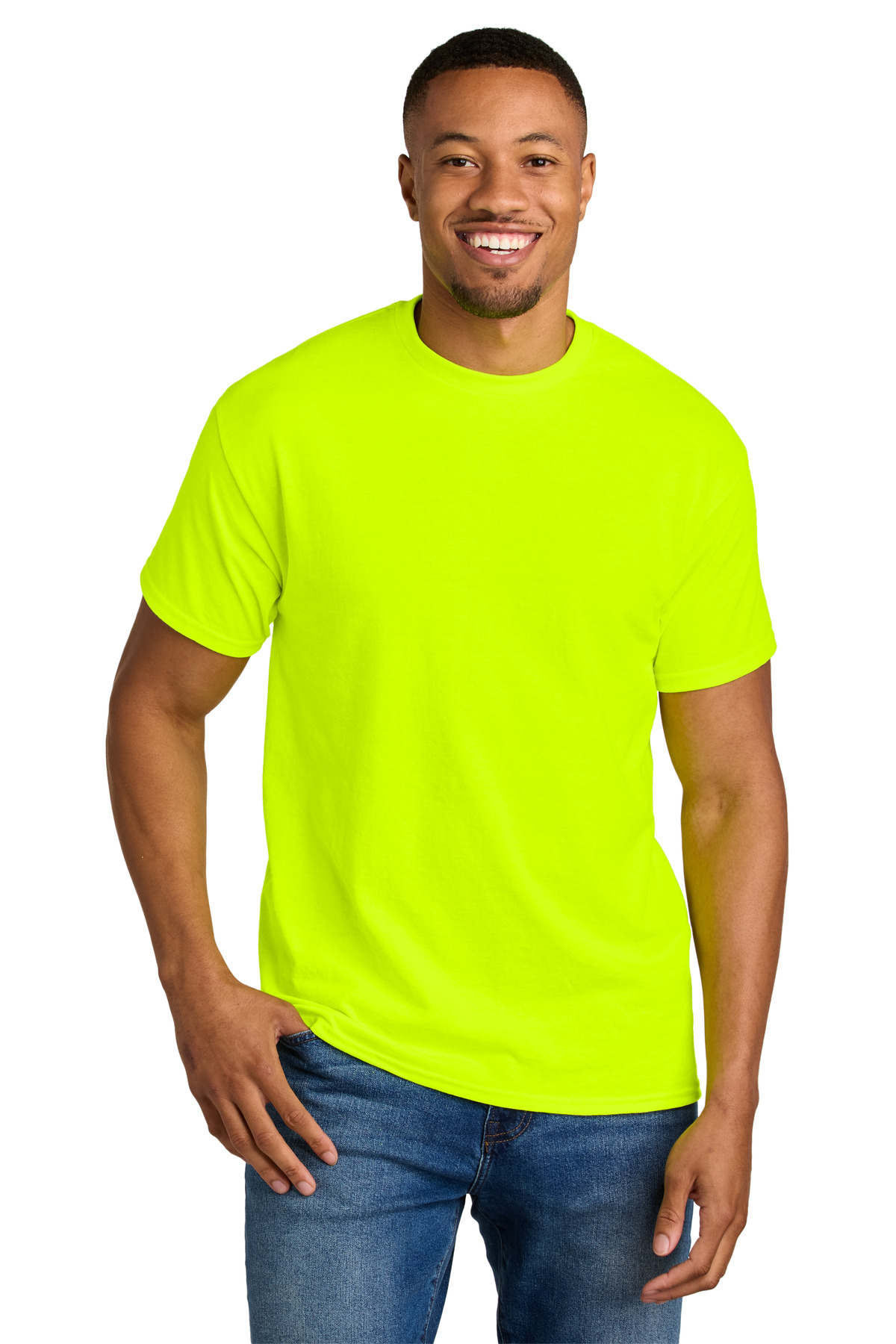 Gildan 8000 — Safety Green front