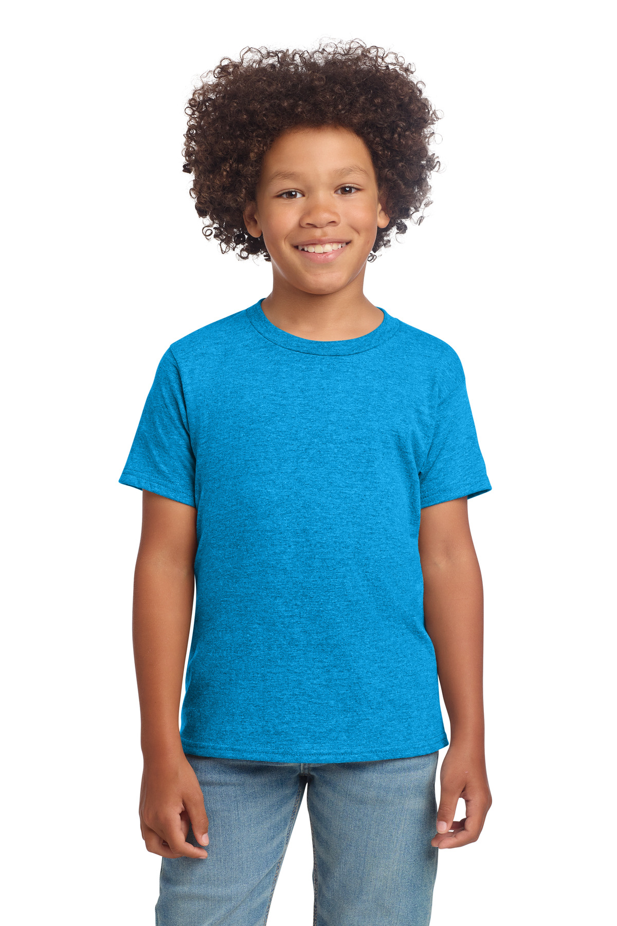 Gildan 64000B — Heather Sapphire front