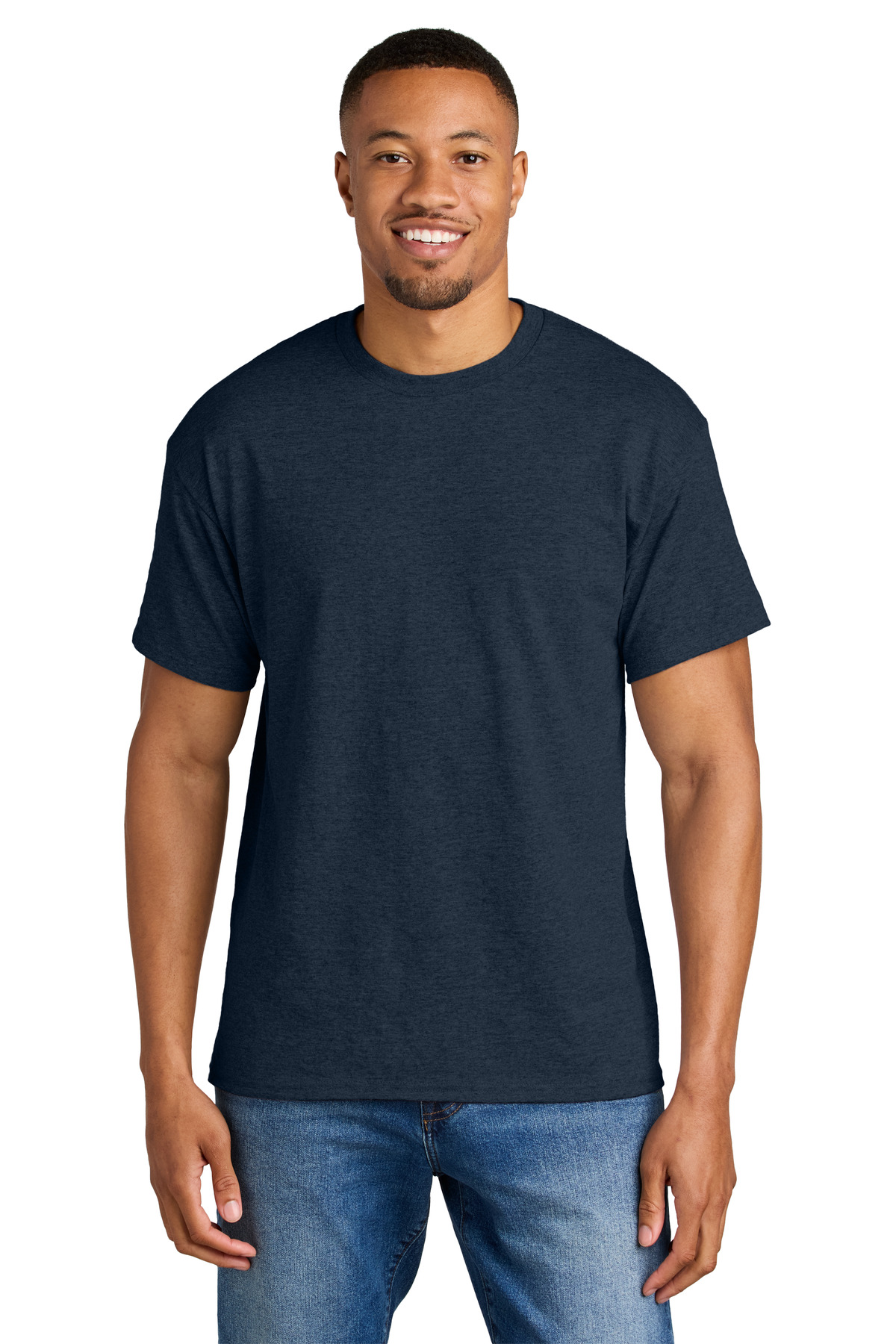Gildan 8000 — Heather Dark Navy front