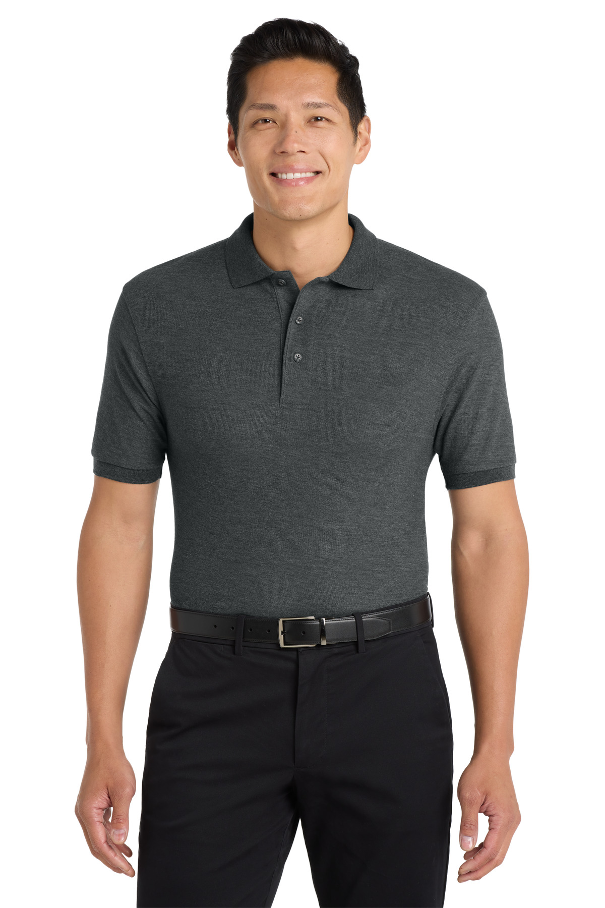 Port Authority K500 — Charcoal Heather Grey