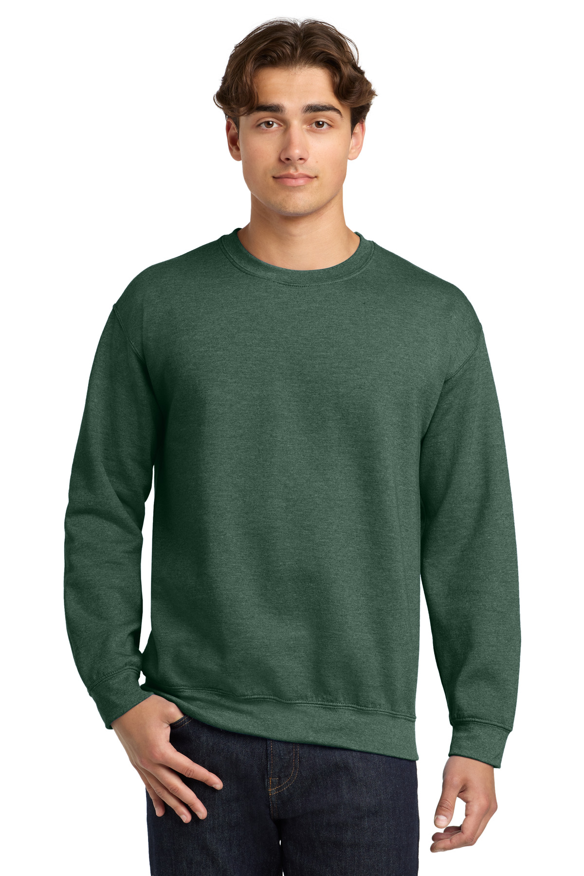 Gildan 18000   — Heather Dark Green front