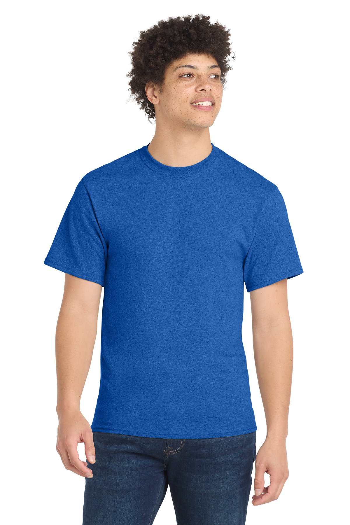 Port & Co PC55 — Heather Royal front