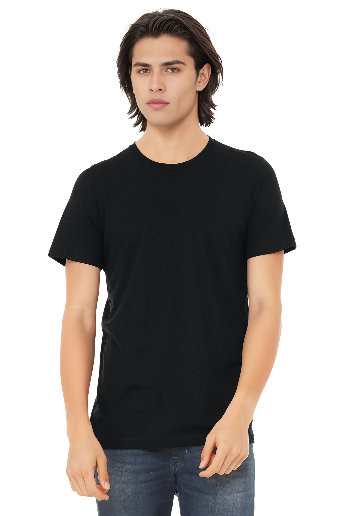 Bella + Canvas 3413 — Solid Black Triblend front