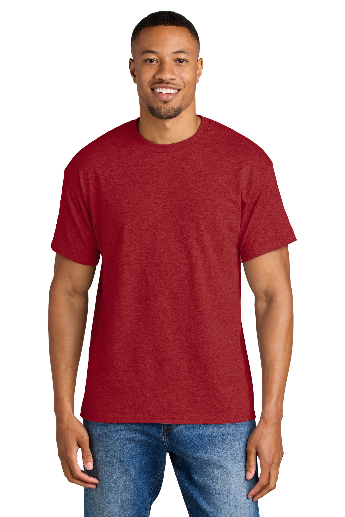 Gildan 8000 — Heather Scarlet Red front