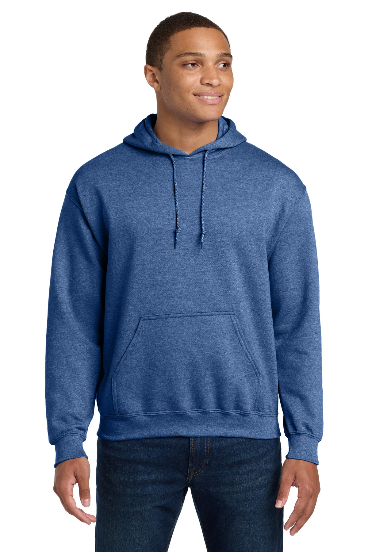 Gildan 18500 — Heather Deep Royal front