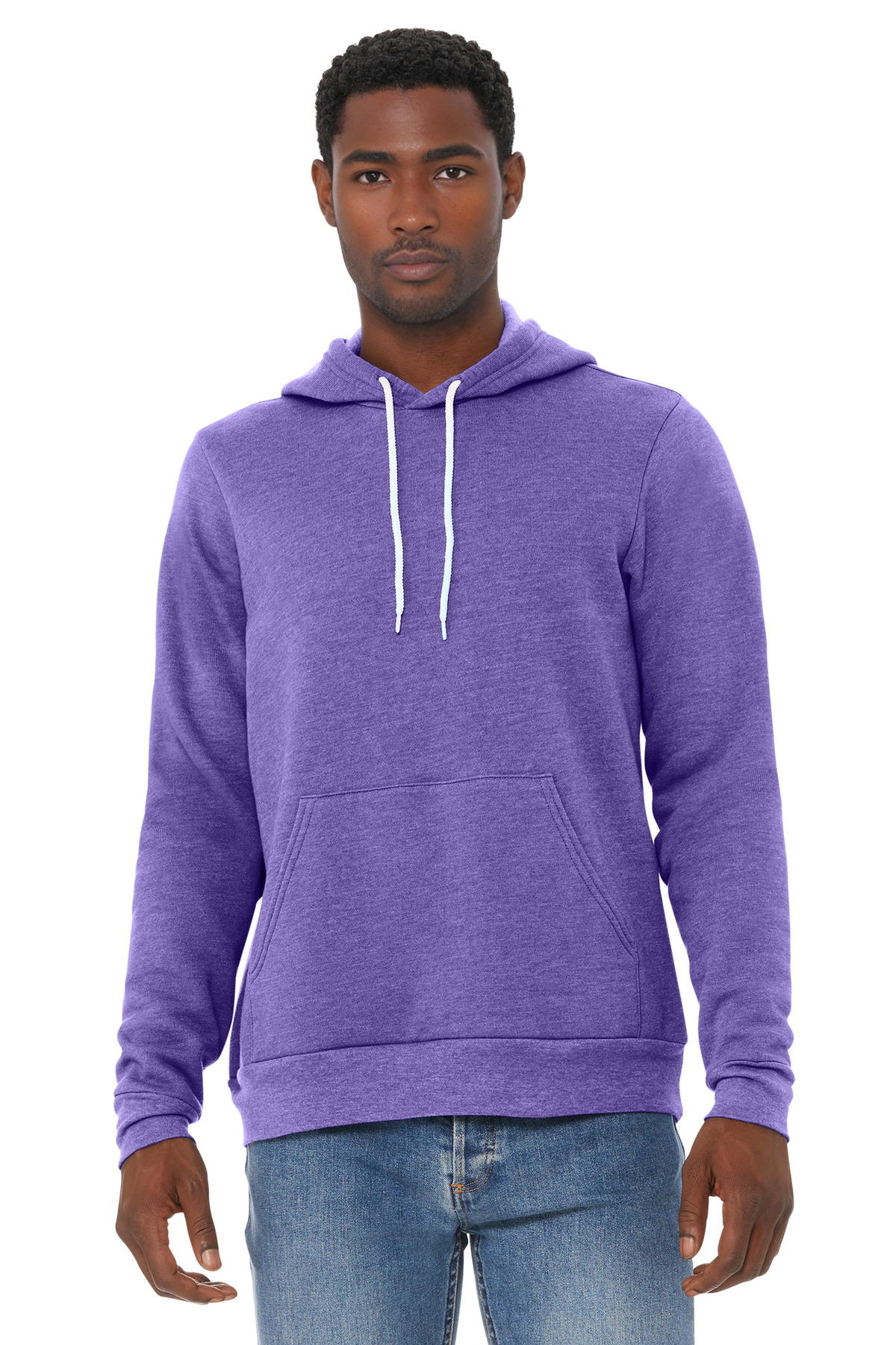Bella + Canvas 3719 — Heather Team Purple front