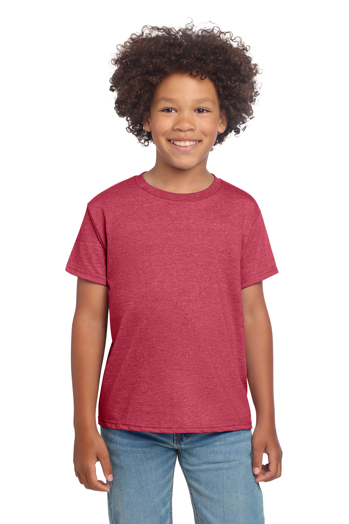 Gildan 64000B — Heather Red front