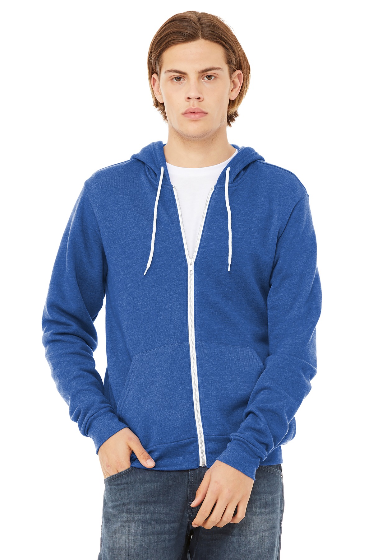 Bella + Canvas 3739 — Heather True Royal front