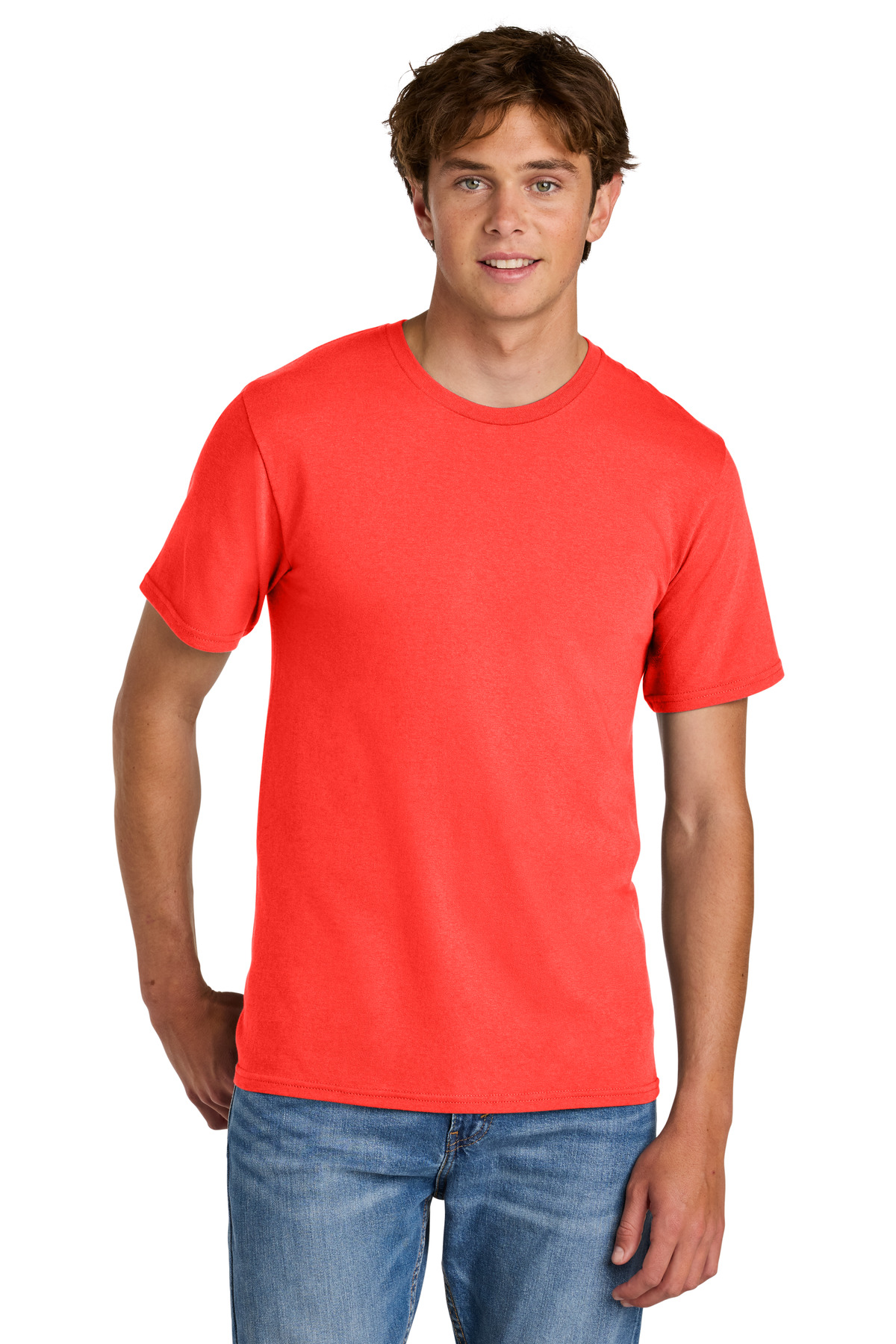 Port & Co PC43 — Neon Electric Coral front