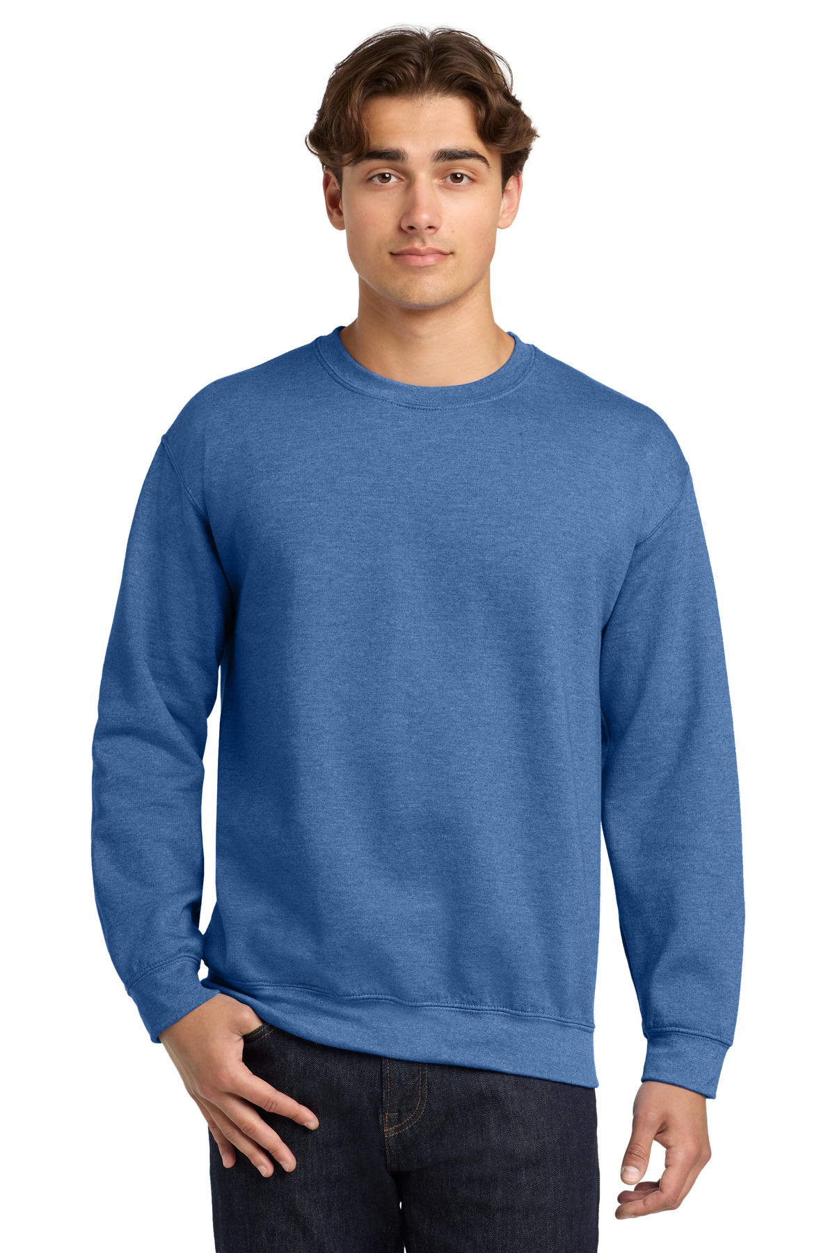 Gildan 18000 — Heather Deep Royal front