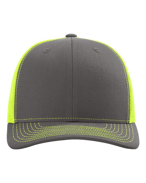 Richardson 112 — Charcoal Neon Yellow front