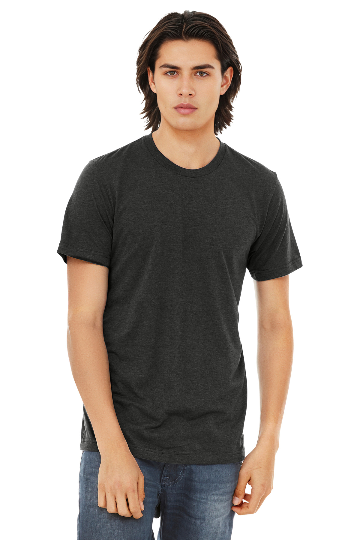 Bella + Canvas 3413 — Charcoal-Black Triblend front