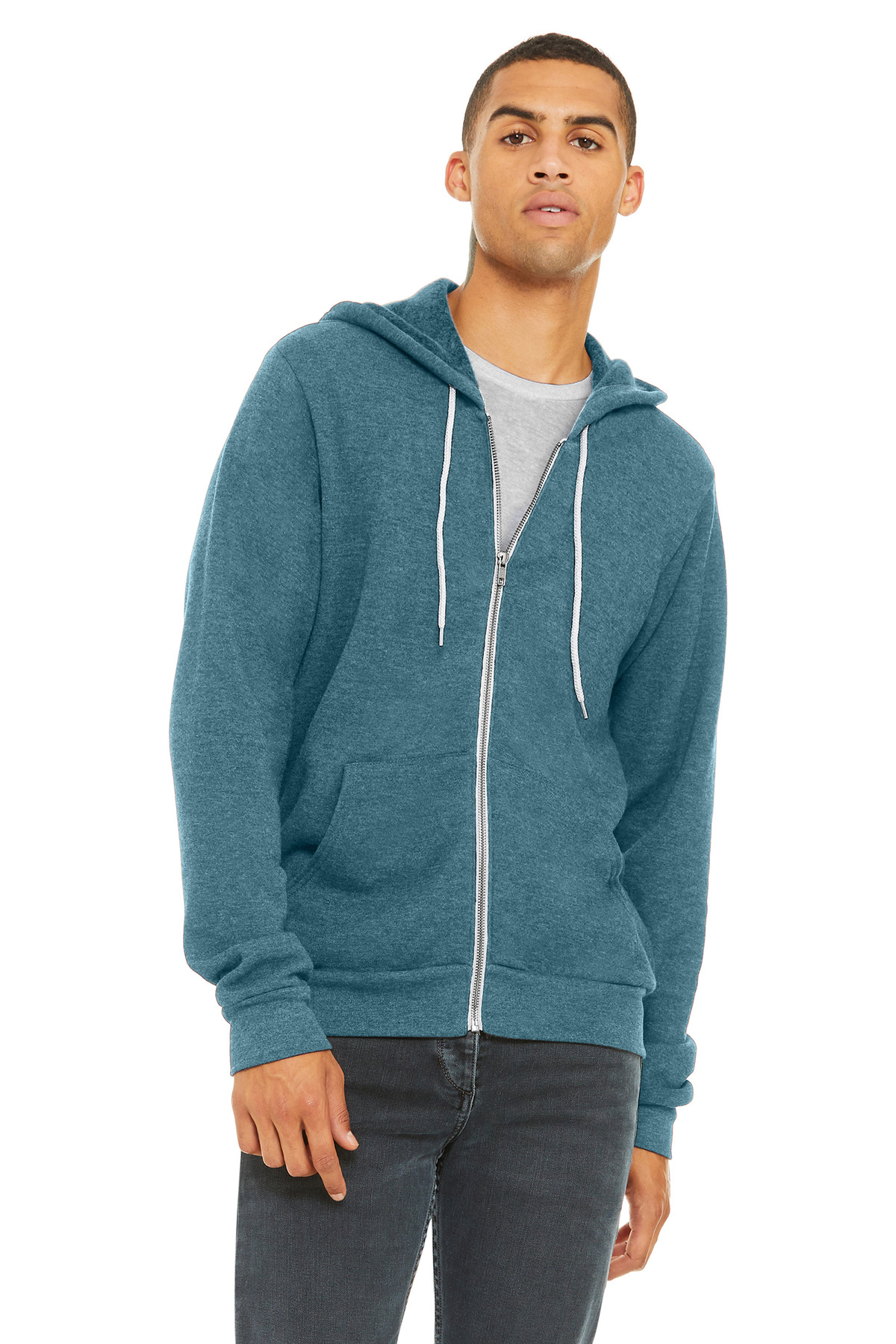 Bella + Canvas 3739 — Heather Deep Teal front