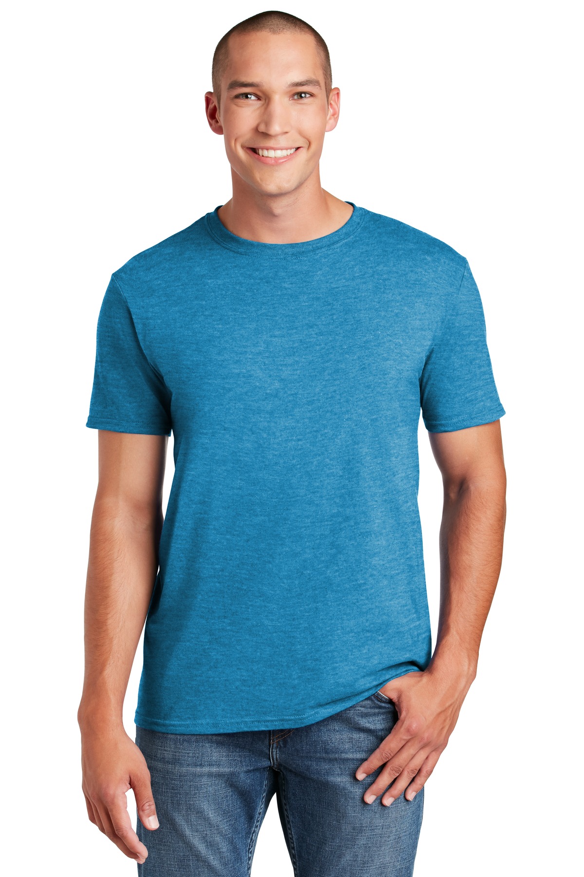 Gildan 64000 — Heather Sapphire front