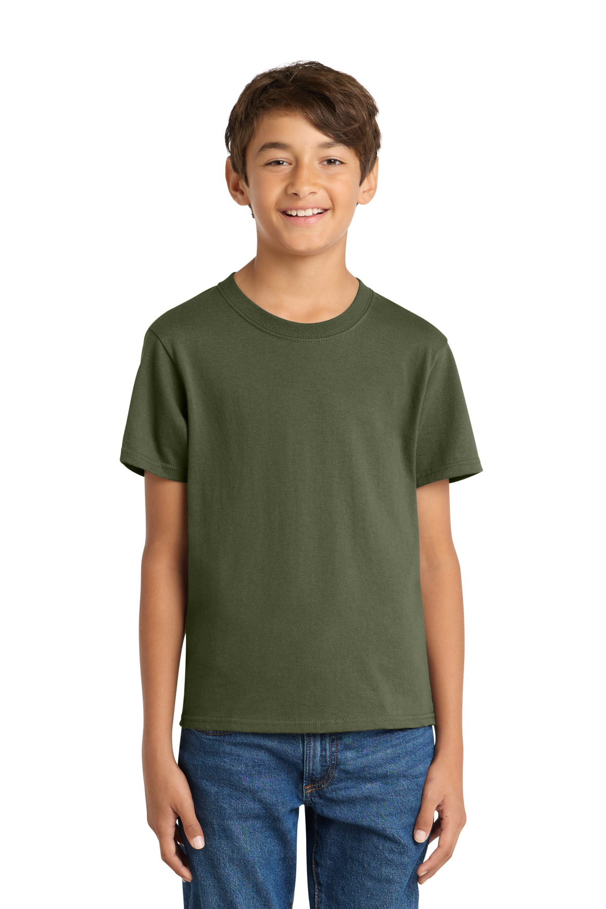 Port & Co PC54Y — Olive Drab Green front