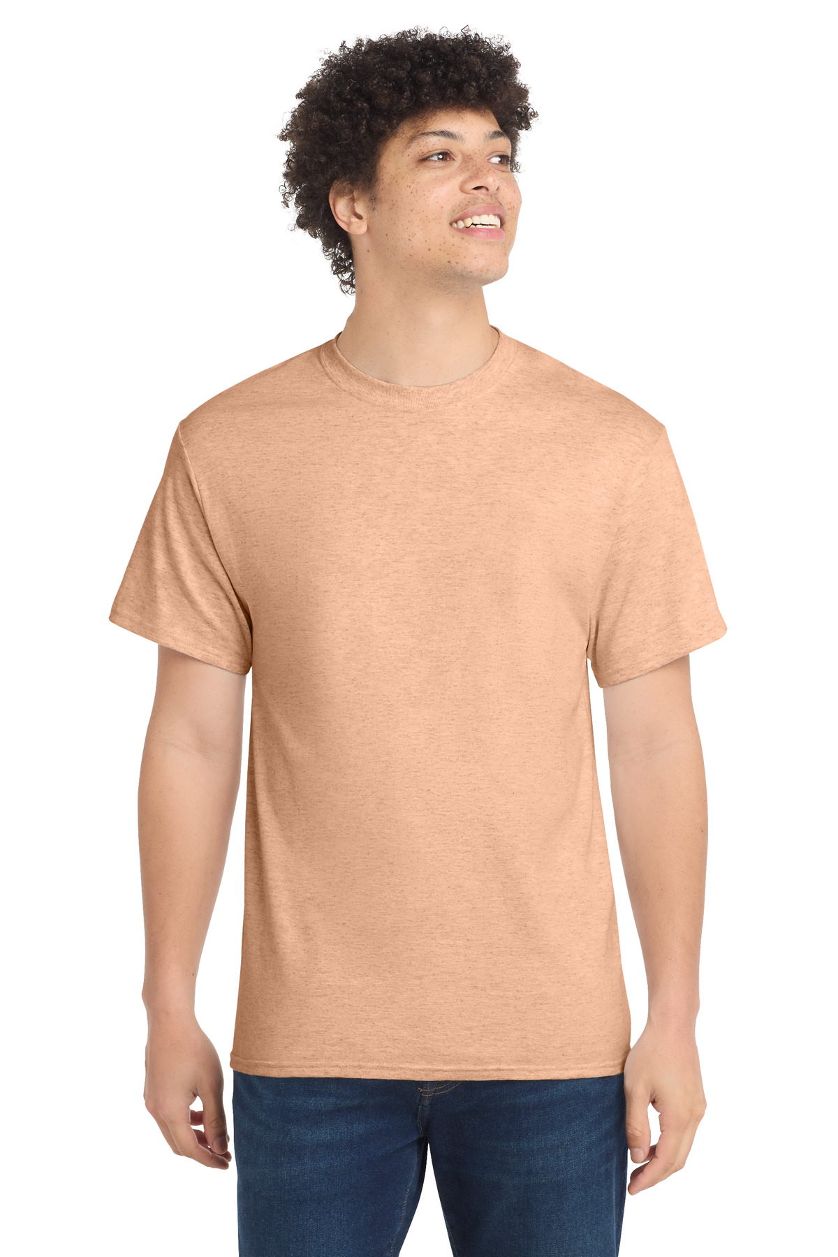 Port & Co PC54 — Heathered Dusty Peach front
