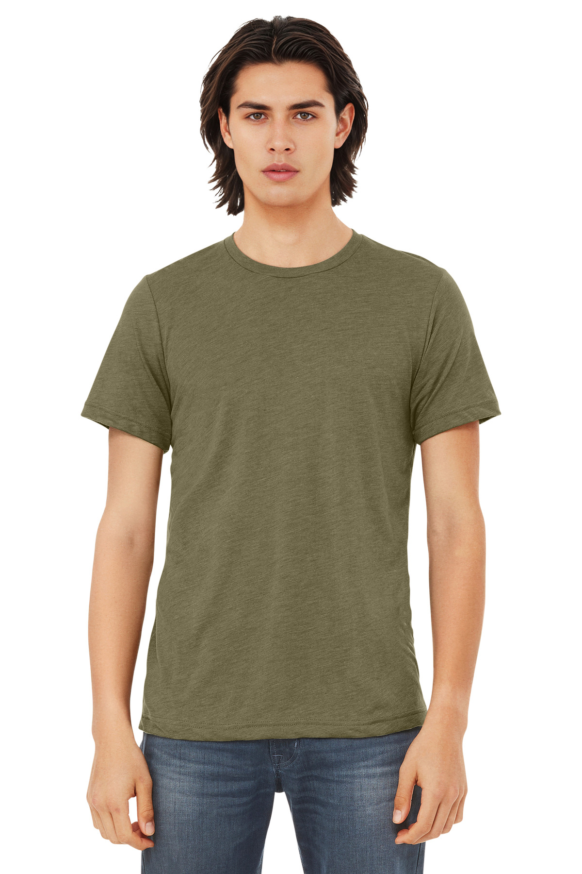 Bella + Canvas 3413 — Olive Triblend front