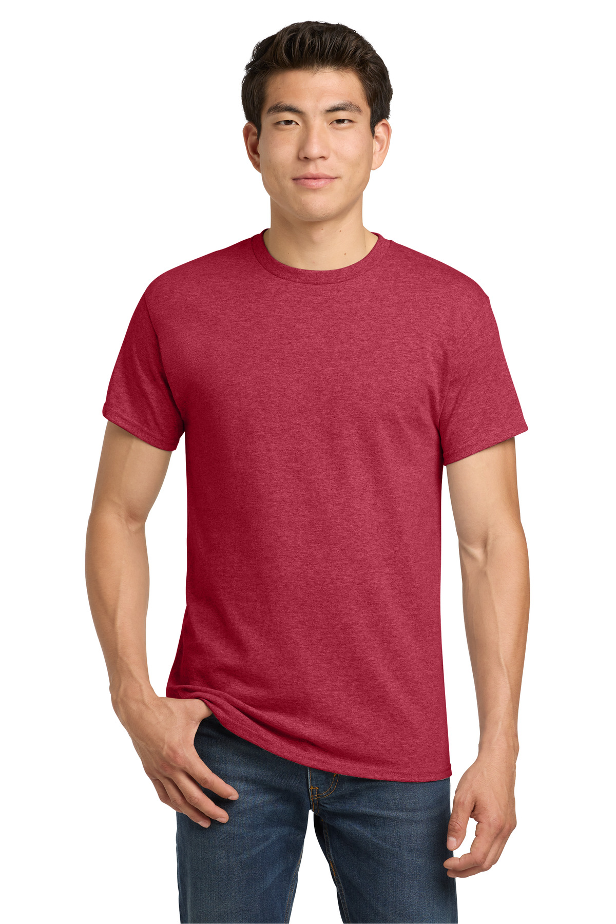 Gildan 5000 — Heather Red front