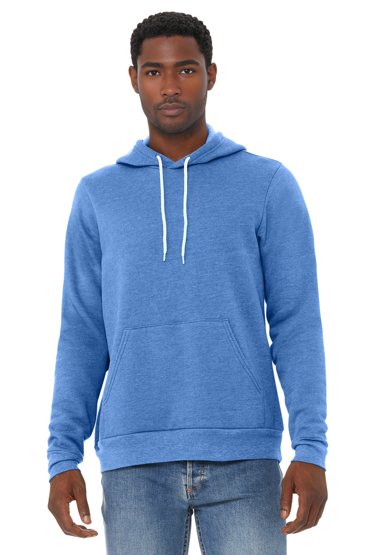 Bella + Canvas 3719 — Heather Columbia Blue front