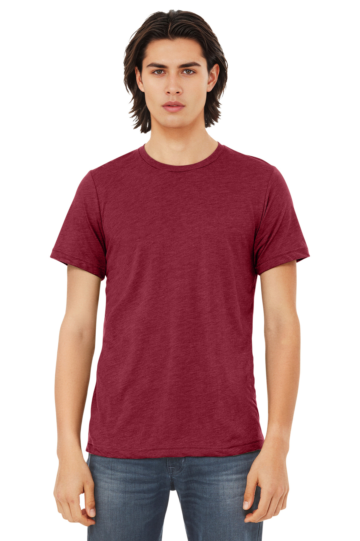 Bella + Canvas 3413 — Cardinal Triblend front