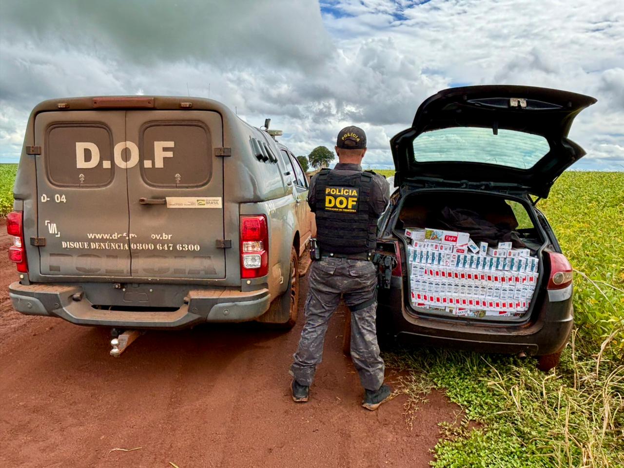 Veículo com cigarros contrabandeados é apreendido pelo DOF em Itaporã