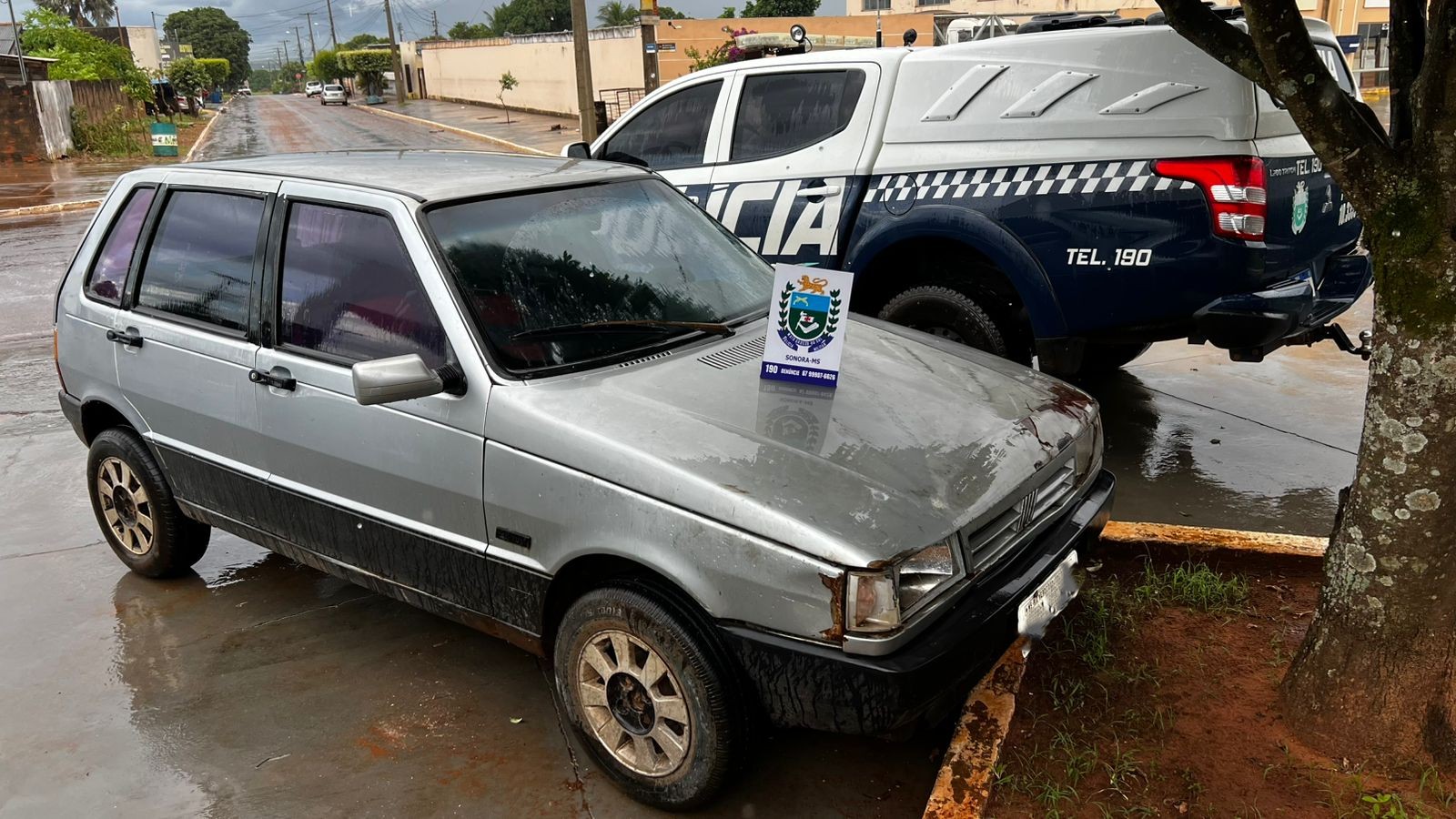 Veículo furtado é recuperado pela Polícia Militar em Sonora