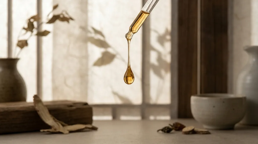 A serene, minimalist hanbang aesthetic emphasizing timeless purity, natural luxury, and the raw power of Korean traditional ingredients