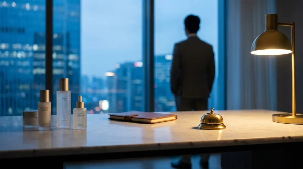 A sterile, high-end atmosphere that masks the underlying tension of a sales-driven environment