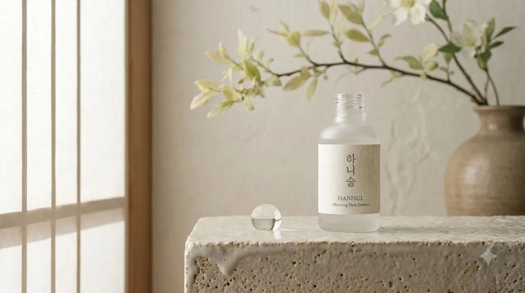 A serene, minimalist Korean aesthetic emphasizing raw natural materials and clean, focused composition