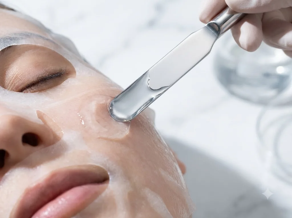 A clean, modern, and clinical aesthetic that highlights the technical, precise nature of professional K-Beauty application