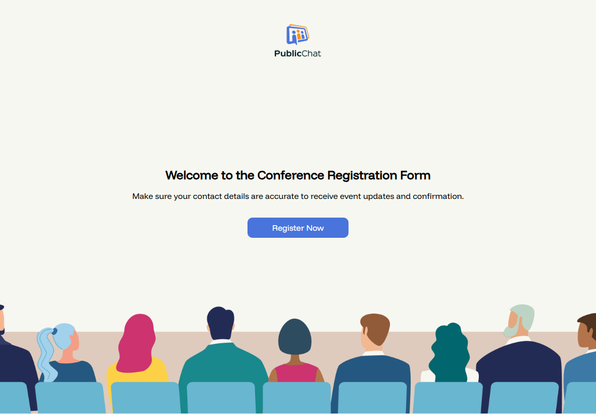 Modèle de formulaire d'inscription à la conférence template preview