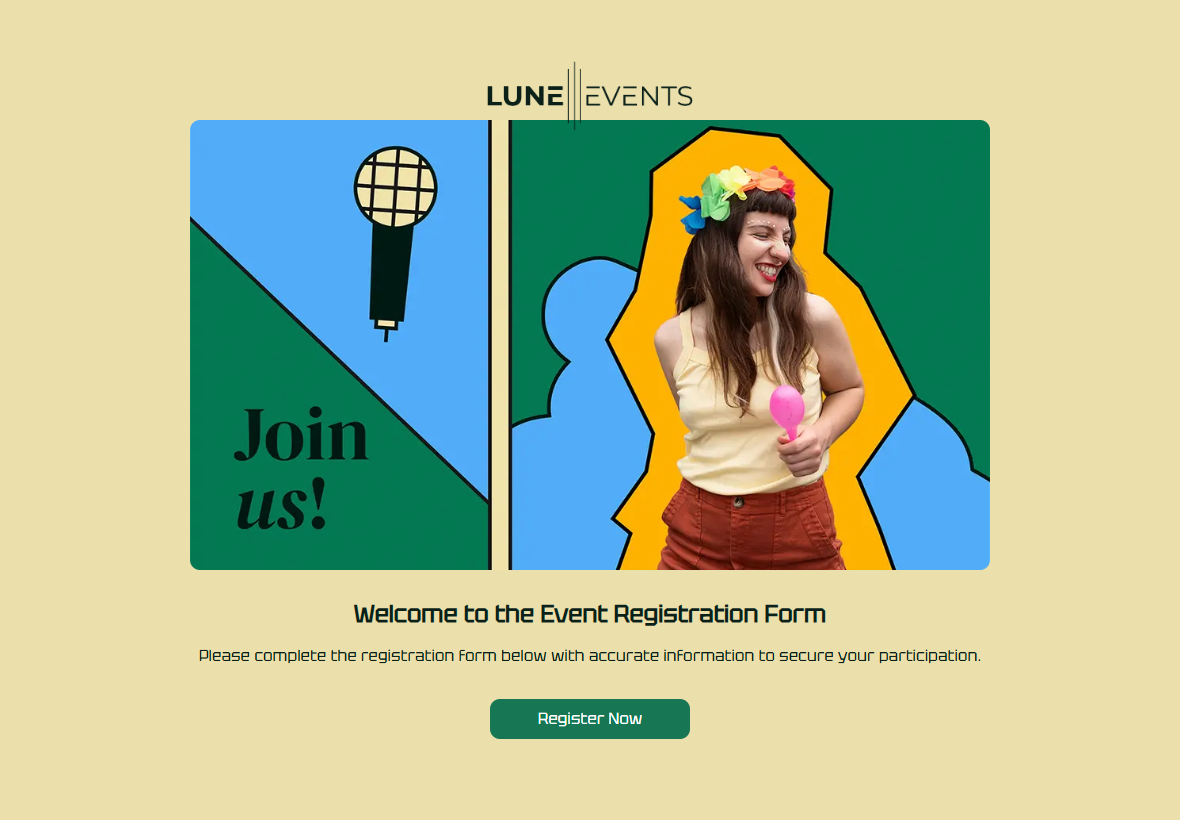 Event Registration Form Template template preview