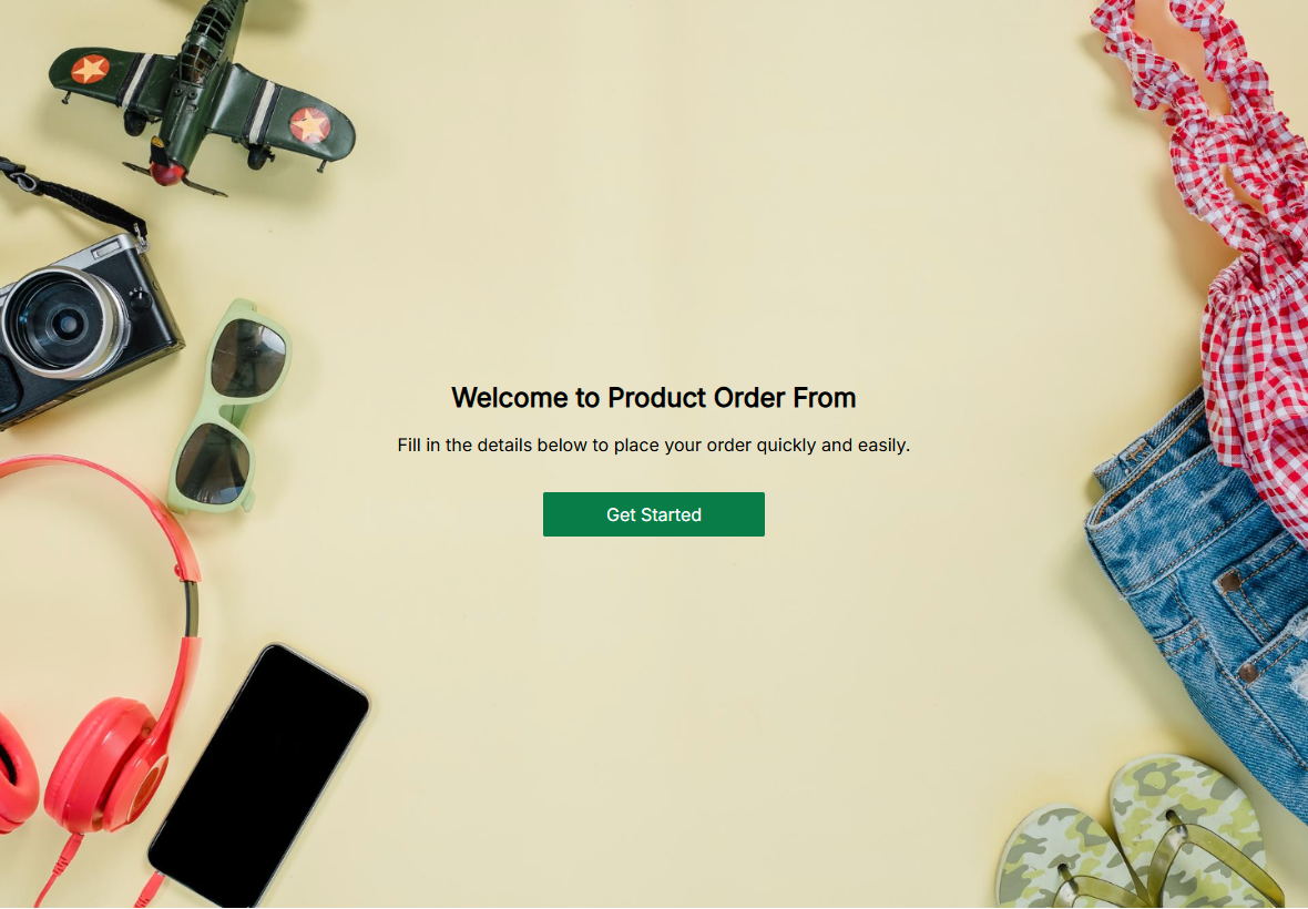 Modèle de formulaire de commande de produit preview