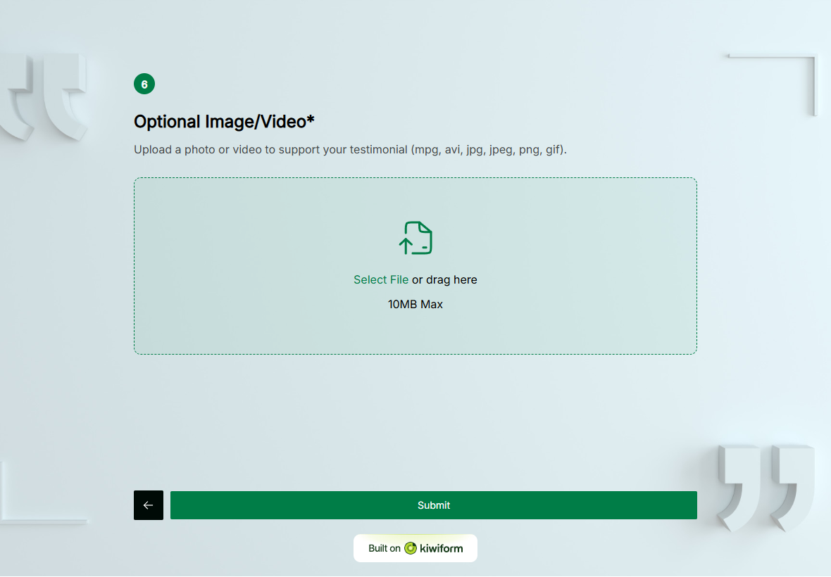 Testimonial Collection Form Template preview