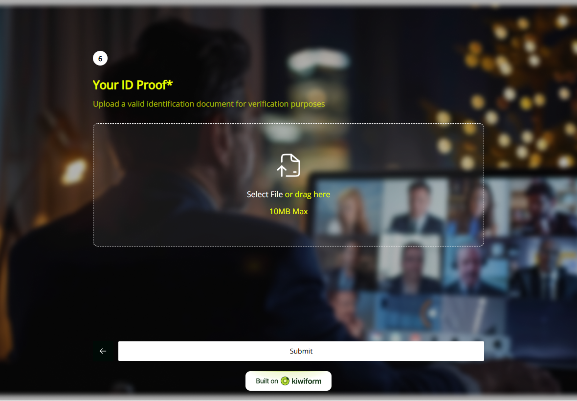 Virtual Event Registration Form Template template preview