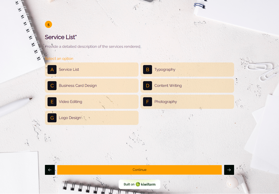 Plantilla de formulario de factura para freelancers preview