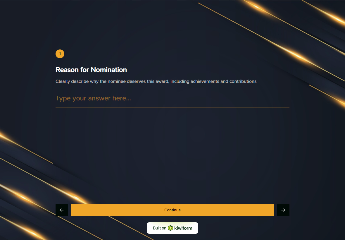 Vorlage für das Nominierungsformular für Auszeichnungen template preview