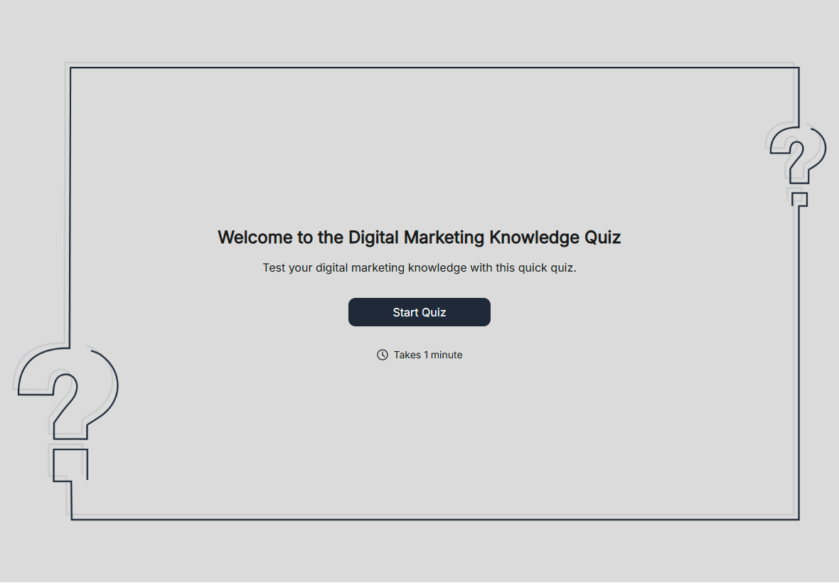 Digital Marketing Knowledge Quiz Form preview