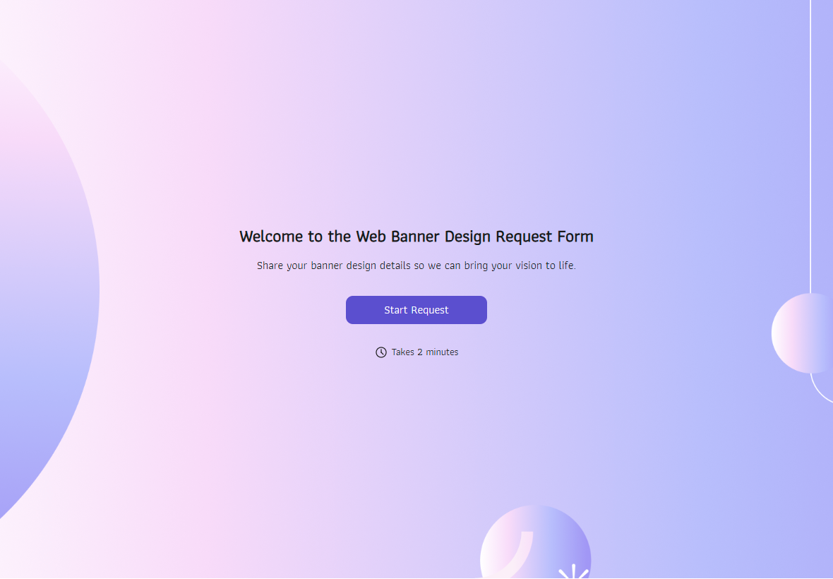 Modèle de formulaire de demande de conception de bannière web preview