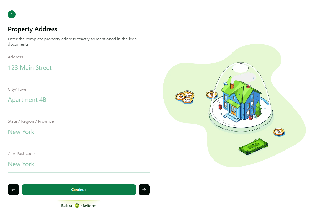 Property Registration Form Template template preview