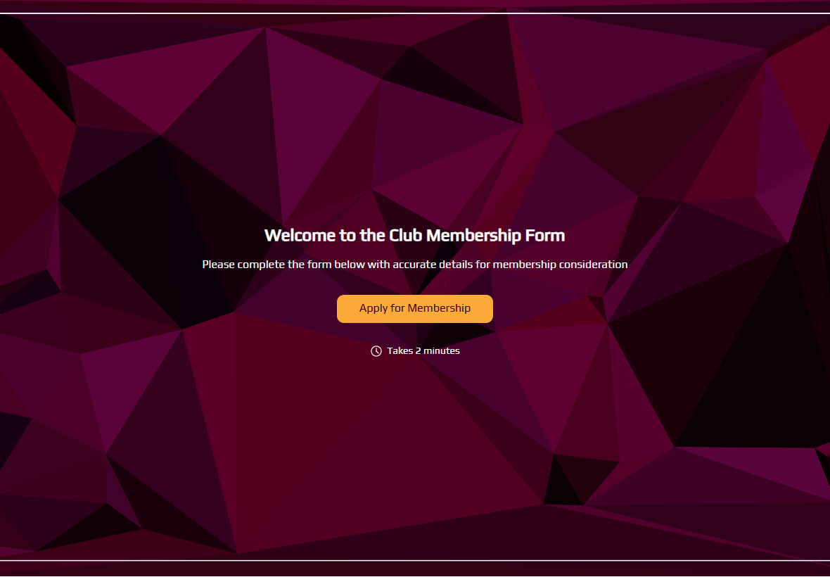 Modèle de formulaire d'adhésion au club template preview