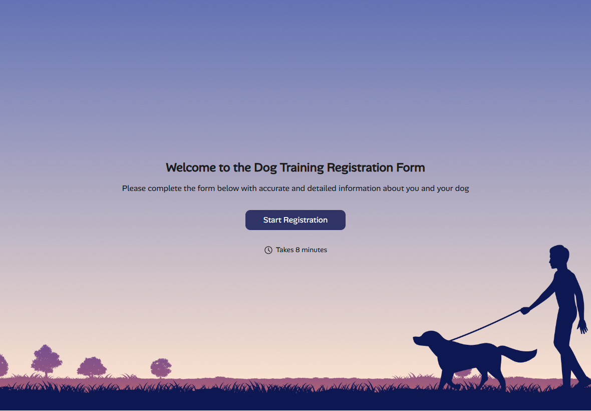 Dog Training Registration Template preview